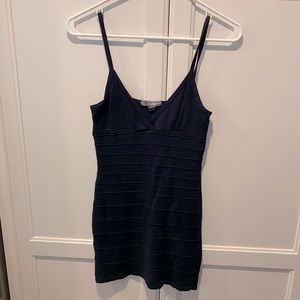 Navy spaghetti strap stretch dress